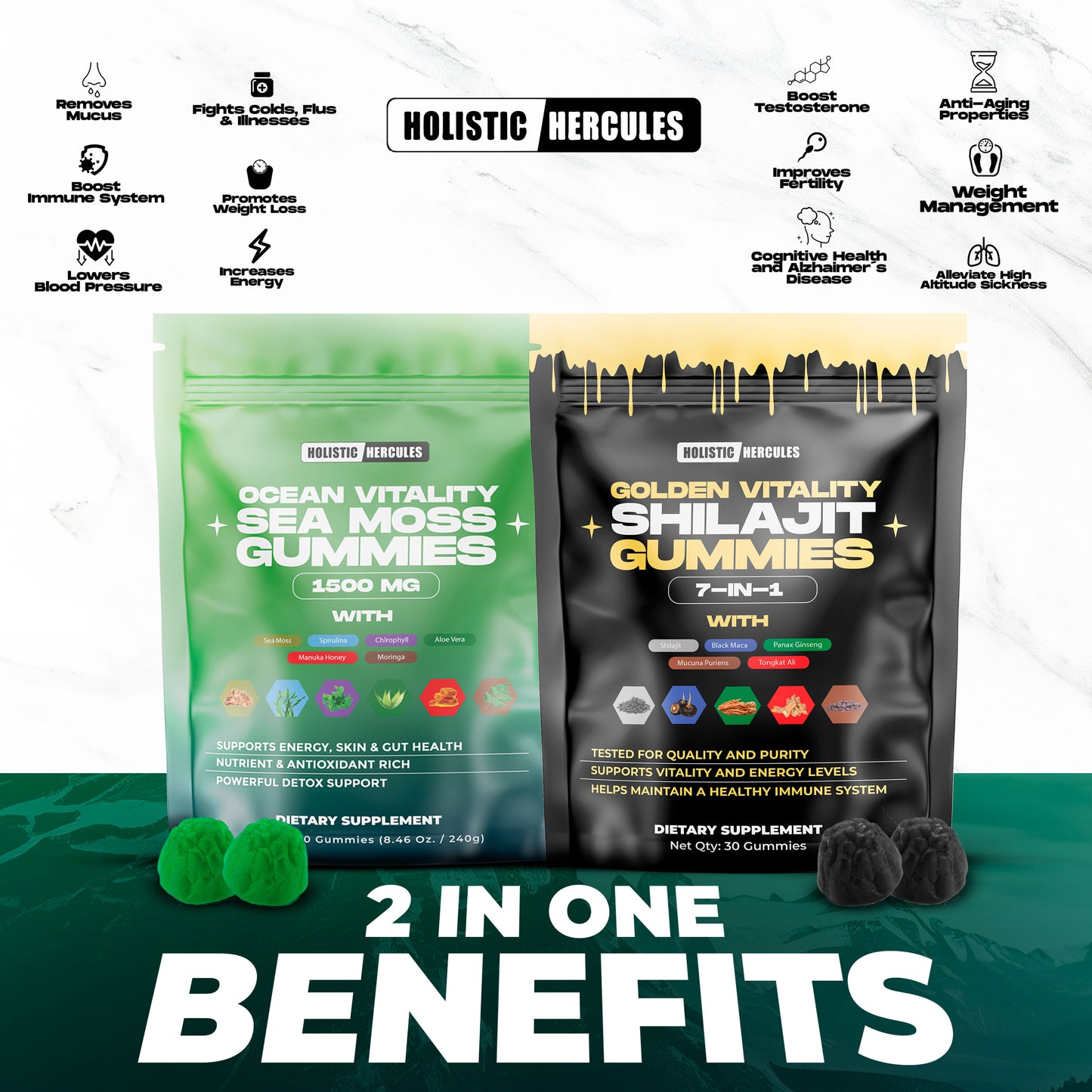 Hercules Shilajit & Sea Moss Gummies Bundle (Subscription)