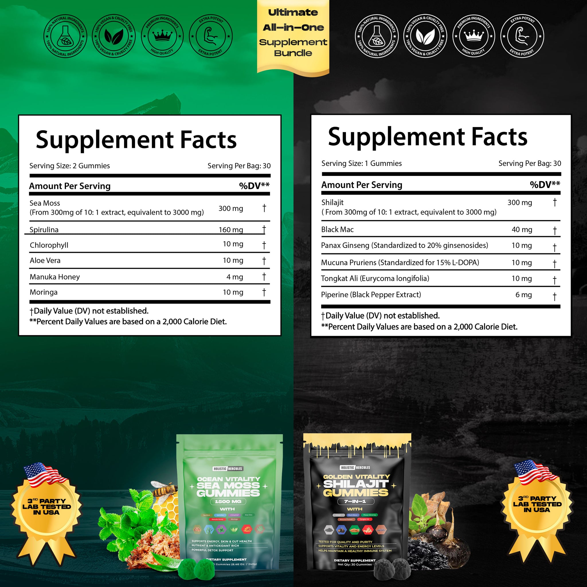 Shilajit & Sea Moss Gummies Bundle