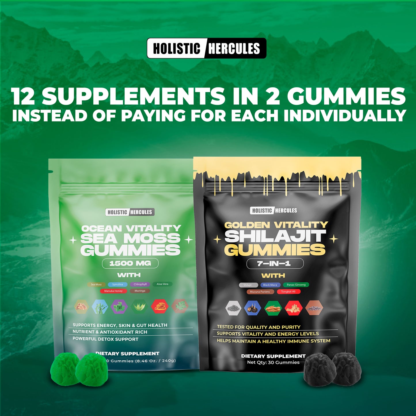 Hercules Shilajit & Sea Moss Gummies Bundle (Subscription)
