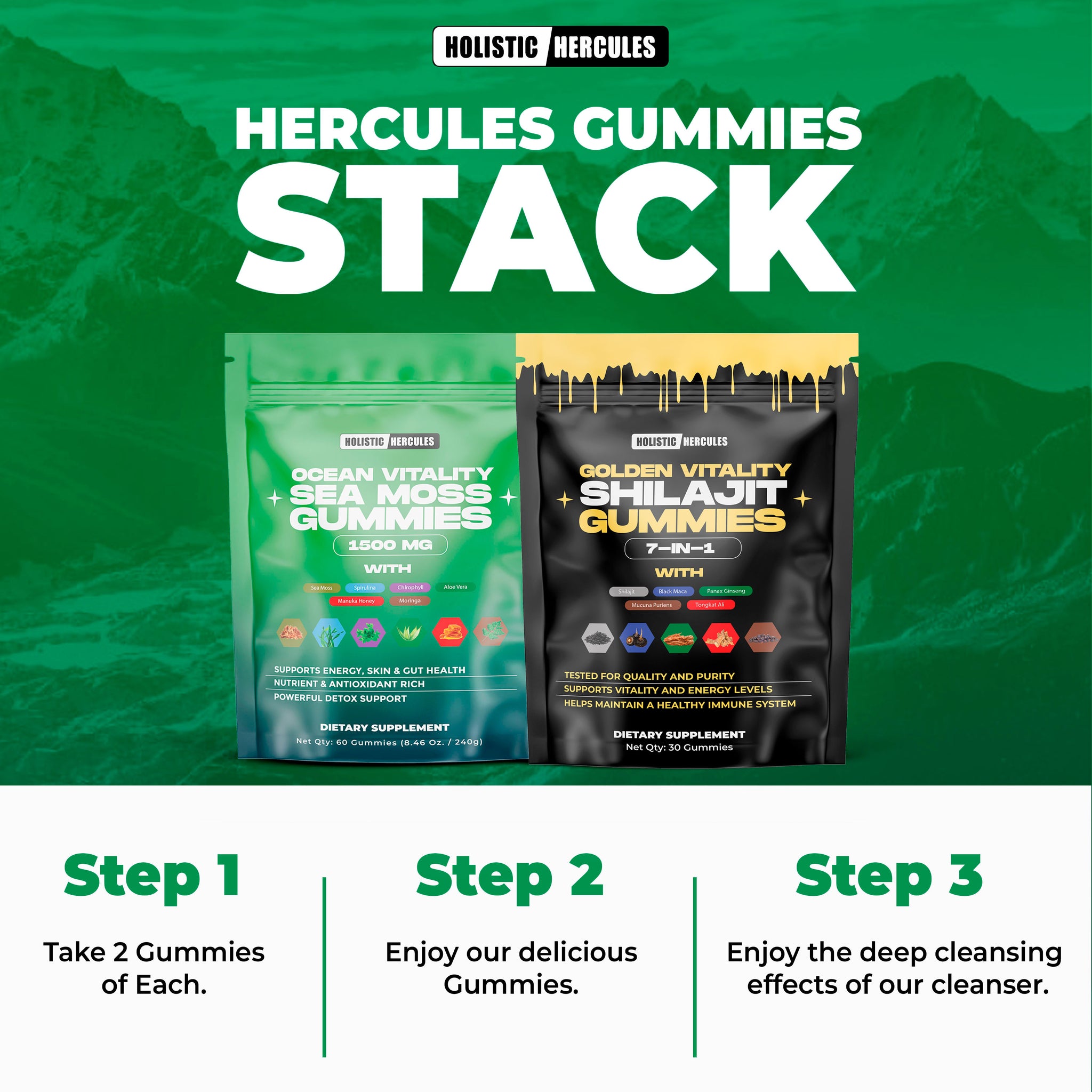 Shilajit & Sea Moss Gummies Bundle