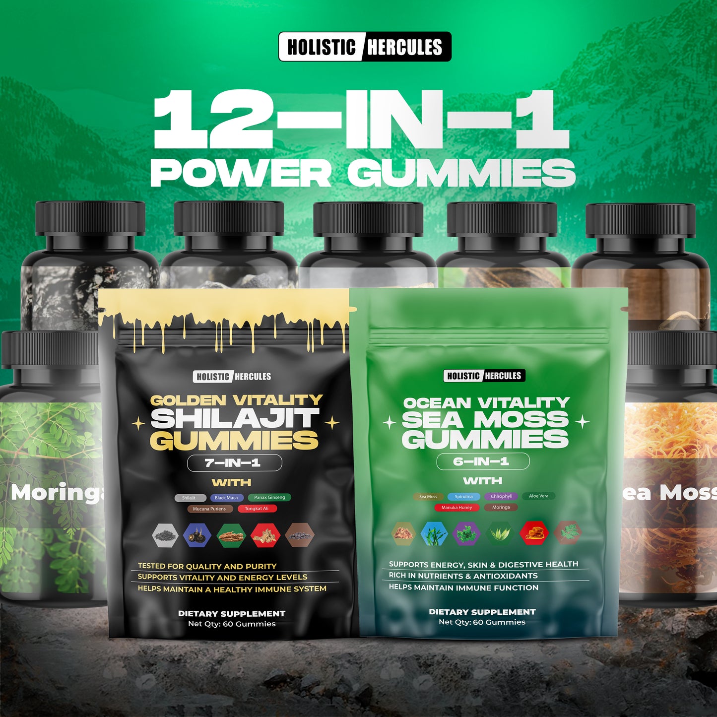 Hercules Shilajit & Sea Moss Gummies Bundle (Subscription)