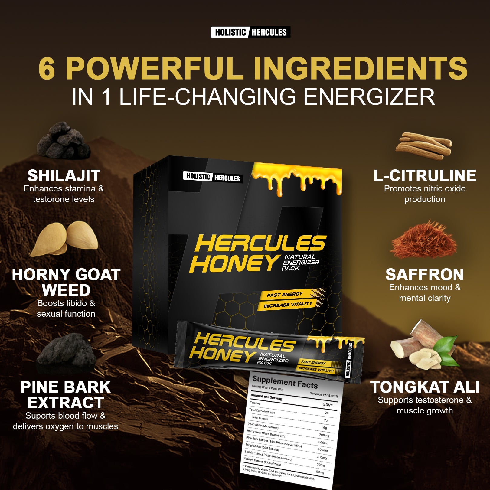 Hercules Honey Sticks (Full Box 16 Units)